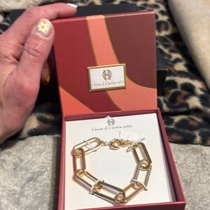 House of Harlow 1960 Gold and Silver Link Bracelet